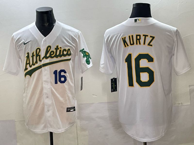 Men Oakland Athletics #16 Kurtz White Nike 2025 MLB Jersey 06->oakland athletics->MLB Jersey